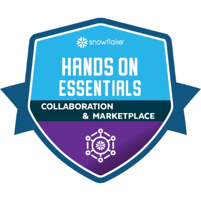 Snowflake — Hands-On Essentials: Collaboration, Marketplace & Cost Estimation Workshop badge