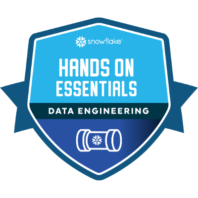Snowflake — Hands-On Essentials: Data Engineering Workshop badge