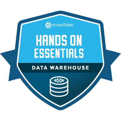 Snowflake — Hands-On Essentials: Data Warehousing Workshop badge